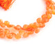 1 Long Strand Carnelian Faceted Briolettes - Heart Shape Briolettes  7mm-6mm 9 Inches BR252