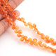 1 Long Strand Carnelian Faceted Briolettes - Heart Shape Briolettes  7mm-6mm 9 Inches BR252