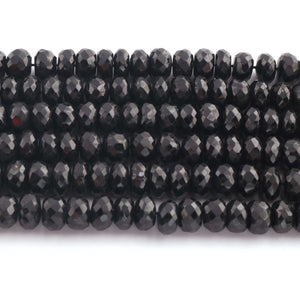 1 Strand Black Spinal Faceted Rondelles -  Semi Precious Gemstone Beads-8mm-8 Inches BR03568