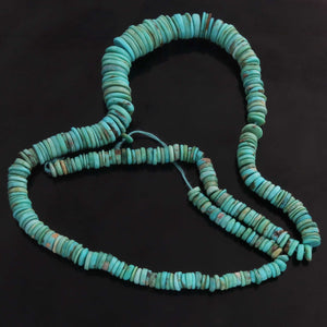 1 Long Strand Natural Sleeping Beauty Arizona Turquoise  Rondelles - Semi Precious Stone Rondelles - 4mm- 11mm -16 Inches BR01399