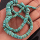 1 Long Strand Natural Sleeping Beauty Arizona Turquoise  Rondelles - Semi Precious Stone Rondelles - 4mm- 11mm -16 Inches BR01399