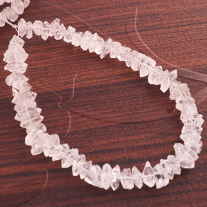 1 Strand Herkimer Diamond Faceted Nuggets Briolettes - Raw Diamond Beads- 6mmx3mm- 13mmx4mm 8 Inches BR03566