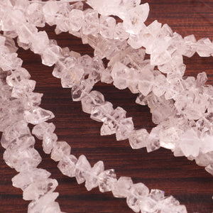 1 Strand Herkimer Diamond Faceted Nuggets Briolettes - Raw Diamond Beads- 6mmx6mm - 15mmx4mm 8 Inches BR03591