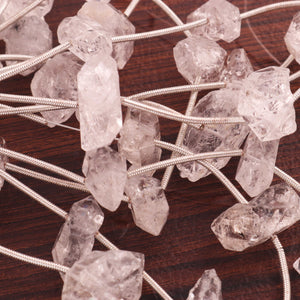 1 Strand Herkimer Diamond Faceted Nuggets Briolettes - Raw Diamond Beads 12mmx8mm-24mmx13mm  8 Inches BR03585