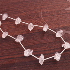 1 Strand Herkimer Diamond Faceted Nuggets Briolettes - Raw Diamond Beads 11mmx5mm-17mmx9mm  12.5 Inches BR03586