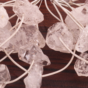1 Strand Herkimer Diamond Faceted Nuggets Briolettes - Raw Diamond Beads 20mmx13mm-26mmx19mm  6 Inches BR03588