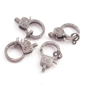 1 PC Antique Finish Pave Diamond Lobsters Over 925 Sterling Silver - Double Sided Diamond Clasp 26mmx16mm LB00351 - Tucson Beads