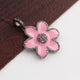 1 Pc Pave Diamond Flower Bakelite Charm Pendant - 925 Sterling Silver, Vermeil & Yellow/ Rose Gold Vermeil- Flower Enamel Pendant 26mmx24mm PD1798 - Tucson Beads