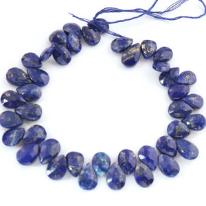 1  Strand Lapis Lazuli Faceted Pear Briolettes - Pear shape Beads --8mm-11mm - 7 Inches BR1685