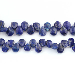 1  Strand Lapis Lazuli Faceted Pear Briolettes - Pear shape Beads --8mm-11mm - 7 Inches BR1685