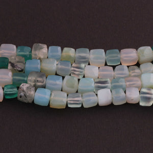 1  Strand  Mix Stone  Faceted Briolettes -Cube Shape  Briolettes  7mm- 8 Inches BR0354