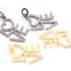 1 PC Pave Diamond " Love " Charm 925 Sterling Silver & Yellow Gold Pendant 27mmx17mm PD1917 - Tucson Beads