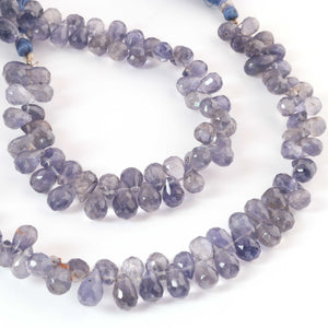 1 Strand Iolite Faceted Tear Briolettes -Tear Drop Shape Briolettes -3mmx5mm-9mmx10mm  -8.5 Inches BR03356 - Tucson Beads