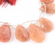 1  Strand Peach Moonstone Faceted Briolettes  - Pear Shape Briolettes - 23mm x 34mm-24mm x19mm, 8 Inches BR03358 - Tucson Beads