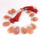 1  Strand Peach Moonstone Faceted Briolettes  - Pear Shape Briolettes - 23mm x 34mm-24mm x19mm, 8 Inches BR03358 - Tucson Beads