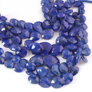 1 Strand Lapis Lazuli Faceted Heart Shape Briolettes - Lapis Heart Shape Beads 8mmx9mm-16mmx16mm 8.5 Inches BR03349 - Tucson Beads