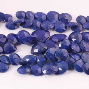 1 Strand Lapis Lazuli Faceted Heart Shape Briolettes - Lapis Heart Shape Beads 8mmx9mm-16mmx16mm 8.5 Inches BR03349 - Tucson Beads