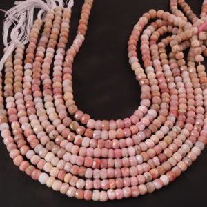 1  Strand Shaded Pink Opal  Faceted Rondelles  -8mm-12 Inches - BR03351 - Tucson Beads