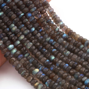 1  Strand  Labradorite Faceted Rondelles - Roundel Beads 6mm-8mm 10 Inches BR03343 - Tucson Beads