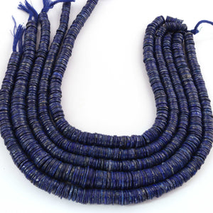 1 Long Strand Lapis Lazuli Faceted  Heishi Rondelles - Wheel  Roundelles  - 8mm-15mm - 14 Inches BR02626 - Tucson Beads