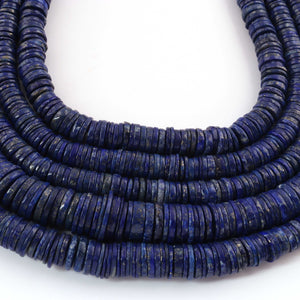 1 Long Strand Lapis Lazuli Faceted  Heishi Rondelles - Wheel  Roundelles  - 8mm-15mm - 14 Inches BR02626 - Tucson Beads