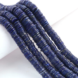 1 Long Strand Lapis Lazuli Faceted  Heishi Rondelles - Wheel  Roundelles  - 8mm-15mm - 14 Inches BR02626 - Tucson Beads