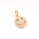 1 Pc Antique Finish Pave Diamond Designer Round Pendant With Happy Face-925 Sterling Silver & Yellow Gold Vermeil -Necklace Pendant 18mmx15mm PD1933