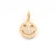 1 Pc Antique Finish Pave Diamond Designer Round Pendant With Happy Face-925 Sterling Silver & Yellow Gold Vermeil -Necklace Pendant 18mmx15mm PD1933