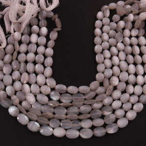 1 Strand Grey Moonstone Oval Shape Faceted   Briolettes - 8mmx10mm-10mmx13mm- 13  Inch BR03341 - Tucson Beads