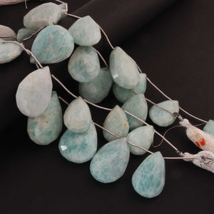 1  Strand  Amazonite Faceted Briolettes - Pear Shape Briolettes -21mmx14mm-25mmx10mm - 7.5 Inches03345 - Tucson Beads