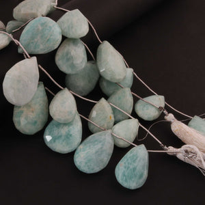 1  Strand  Amazonite Faceted Briolettes - Pear Shape Briolettes -21mmx14mm-25mmx10mm - 7.5 Inches03345 - Tucson Beads