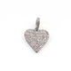 1 Pc Pave Diamond Heart Charm Pendant, 925 Sterling Silver/Yellow Gold Vermeil Heart Pendant 17mmx16mm You Choose PDC00223 - Tucson Beads