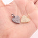 1 Pc Pave Diamond Heart Charm Pendant, 925 Sterling Silver/Yellow Gold Vermeil Heart Pendant 17mmx16mm You Choose PDC00223 - Tucson Beads