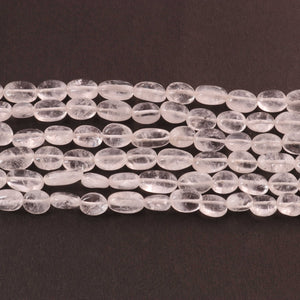 1 Strand Finest quality Crystal Quartz Smooth Oval Briolettes- Ovel Beads 8mmx7mm-12mmx7mm 13 Inch BR060