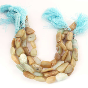 1 Strand Milky Aquamarine Smooth Briolettes - Center Drill Tumble Beads 14mmx12mm-22mmx12mm 8 Inches br043