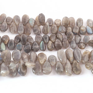 1 Strand Labradorite Smooth Pear Briolettes - Labradorite Pear Shape Beads 9mmX6mm-20mmx9mm 9 Inches BR071