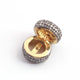 1 Pc Pave Diamond 10mm Three Line Designer Spacer Rondelles 925 Sterling Vermeil Wheels Beads  PDC00192 - Tucson Beads