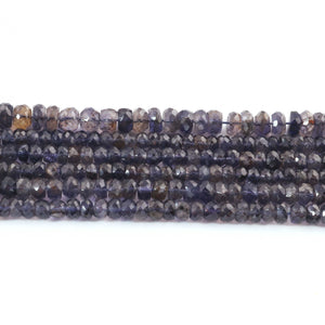 1 Long  Strand  Iolite Faceted Rondelles  - Round Shape Rondelles - 5mm-8mm-12.5 Inches BR062