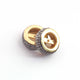 1 Pc Pave Diamond 10mm Three Line Designer Spacer Rondelles 925 Sterling Vermeil Wheels Beads  PDC00192 - Tucson Beads