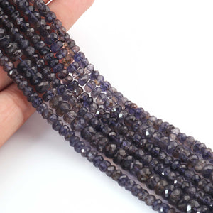 1 Long  Strand  Iolite Faceted Rondelles  - Round Shape Rondelles - 5mm-8mm-12.5 Inches BR062