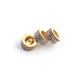 1 Pc Pave Diamond 6mm Two Line Designer Spacer Rondelles 925 Sterling Vermeil Wheels Beads  PDC00191 - Tucson Beads