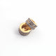 1 Pc Pave Diamond 6mm Two Line Designer Spacer Rondelles 925 Sterling Vermeil Wheels Beads  PDC00191 - Tucson Beads