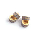 1 Pc Pave Diamond 6mm Two Line Designer Spacer Rondelles 925 Sterling Vermeil Wheels Beads  PDC00191 - Tucson Beads