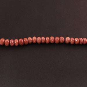 1 Strands Peach Moonstone Silver Coated Rondelles Beads - Peach Moonstone Silver Coated Roundle Beads 10mm-11mm 7.5 Inches BR073