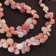 1  Strand Pink Opal Faceted Briolettes -Heart Shape  Briolettes -8mm -11mm-8.5 Inches BR091