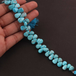 1 Strand Natural Sleeping Beauty Turquoise Faceted  Pear Drop Briolettes -Arizona Turquoise Pear -8mmx6mm-16mmx11mm- 8 Inches BR099