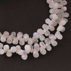 1  Strand White Rainbow Moonstone Smooth Briolettes - Tear Drop Shape Briolettes -5mmx4mm - 12mmx7mm -8 Inches BR0195