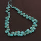 1 Strand Natural Turquoise Smooth Heart Drop Briolettes - 6mmx6mm-12mmx11mm 8.5 Inches BR113