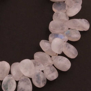 1 Strand White Rainbow Moonstone Faceted Pear Shape Briolettes - 9mmx8mm-15mmx7mm 10 Inch BR127