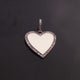 1 PC Pave Diamond Bakelite Heart Charm Over 925 sterling Silver, Yellow Gold Enamel Pendant - 20mm PD1937